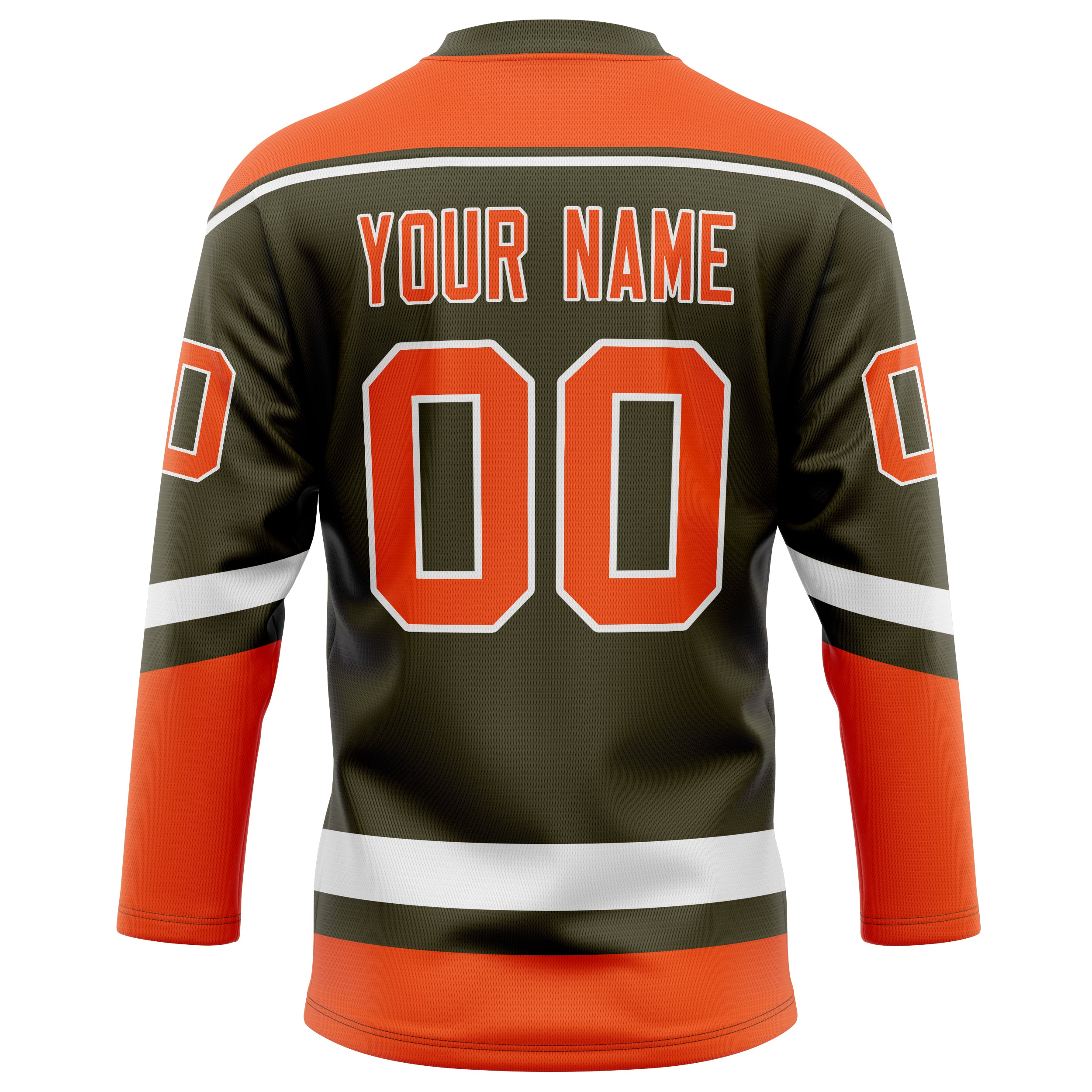 Personalized Olive & Red Solid Colour Hockey Jersey