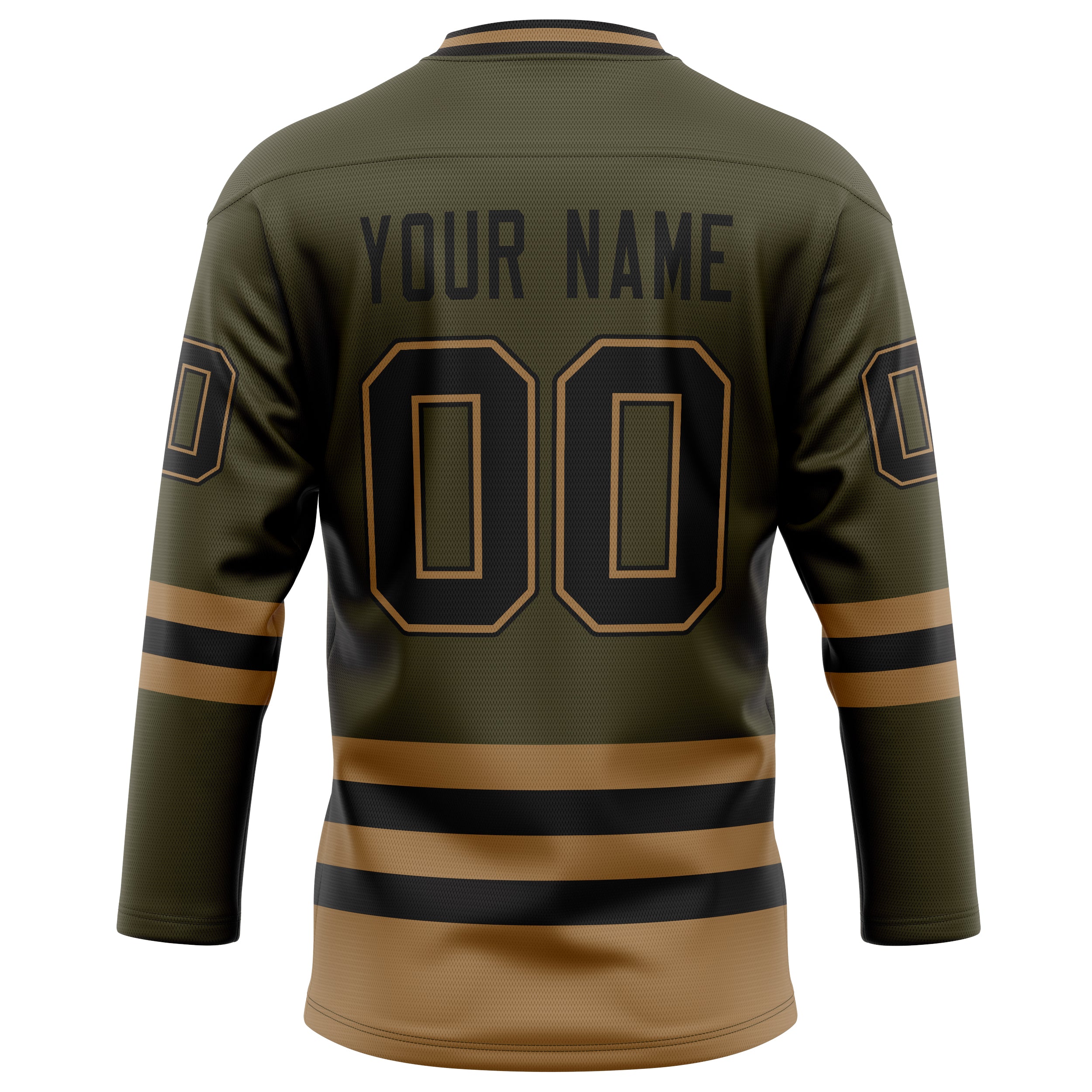 Personalized Olive & Black Solid Colour Hockey Jersey