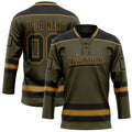 Personalized Olive & Black Solid Colour Hockey Jersey