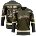 Personalized Olive & Cream Solid Colour Hockey Jersey