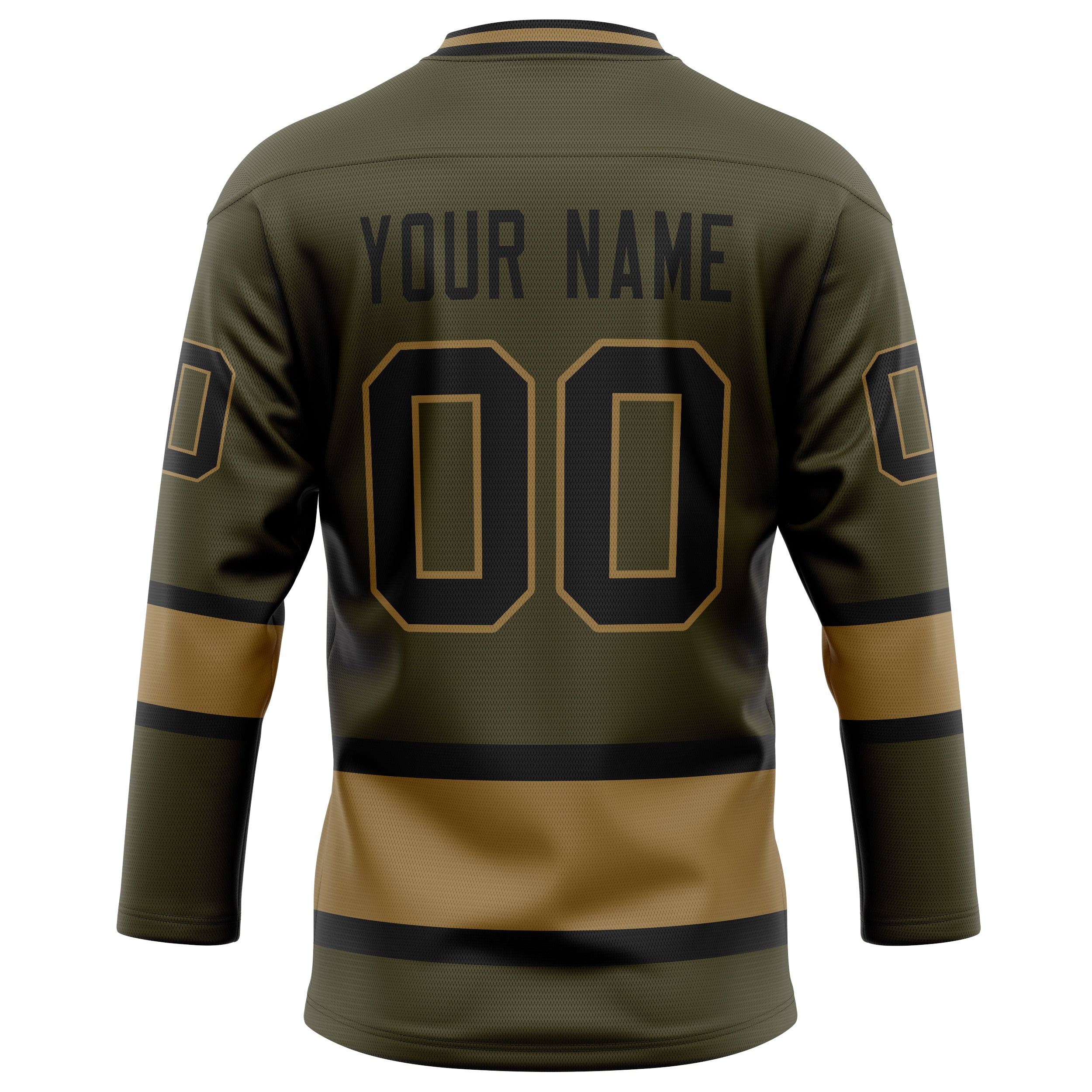 Personalized Olive & Black Solid Colour Hockey Jersey
