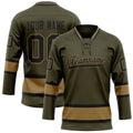 Personalized Olive & Black Solid Colour Hockey Jersey