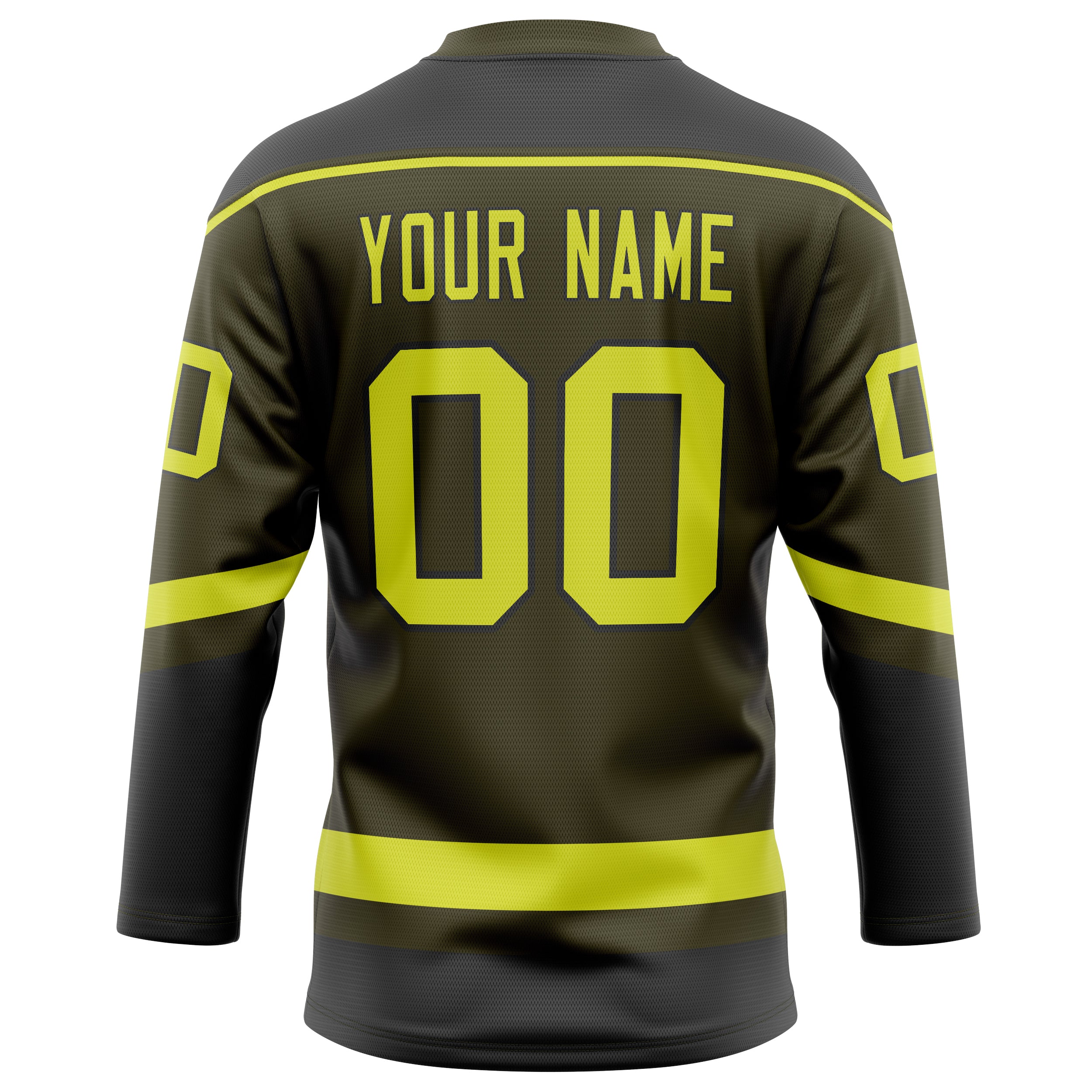 Personalized Olive & Neon Yellow Solid Colour Hockey Jersey