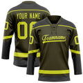 Personalized Olive & Neon Yellow Solid Colour Hockey Jersey