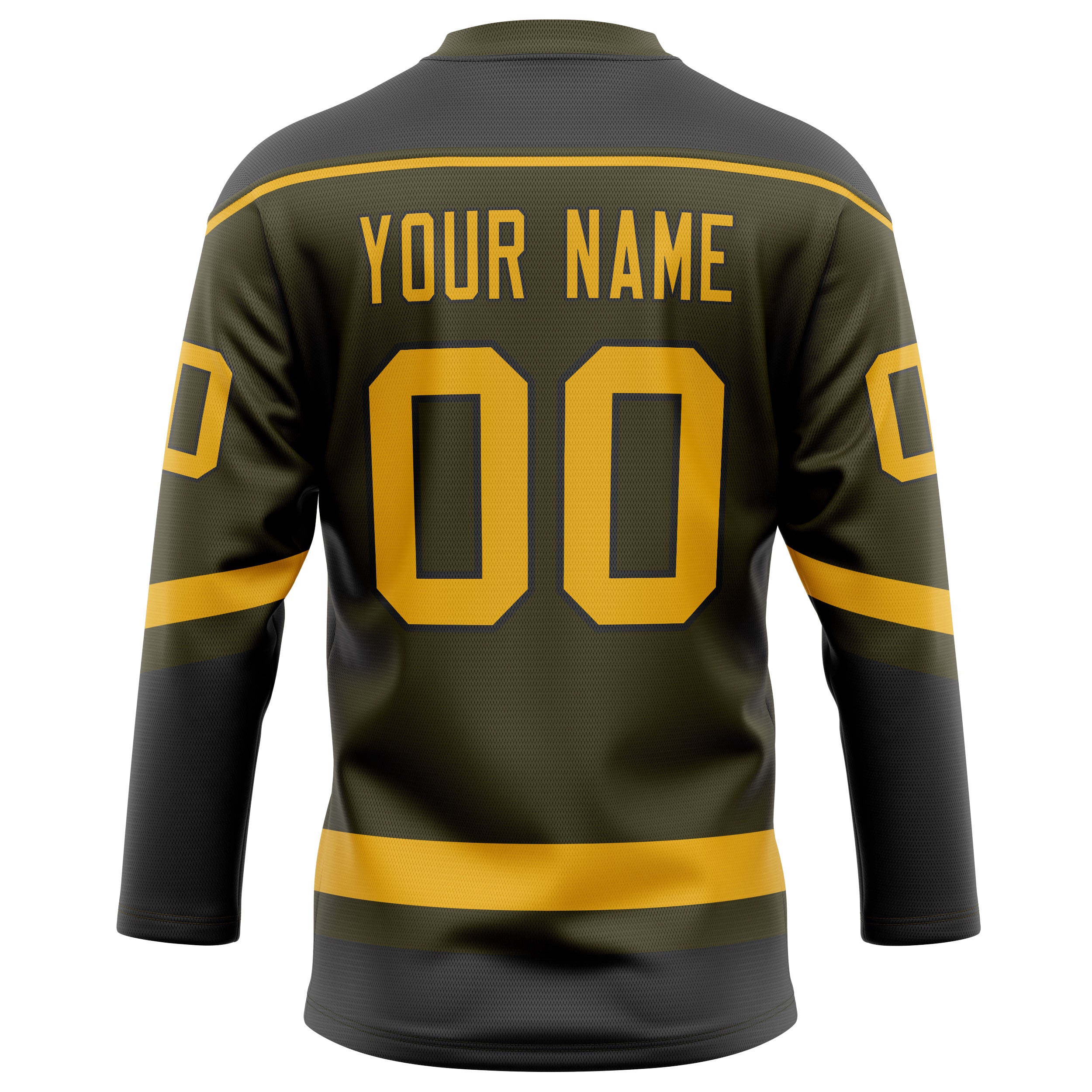 Personalized Olive & Gold Solid Colour Hockey Jersey