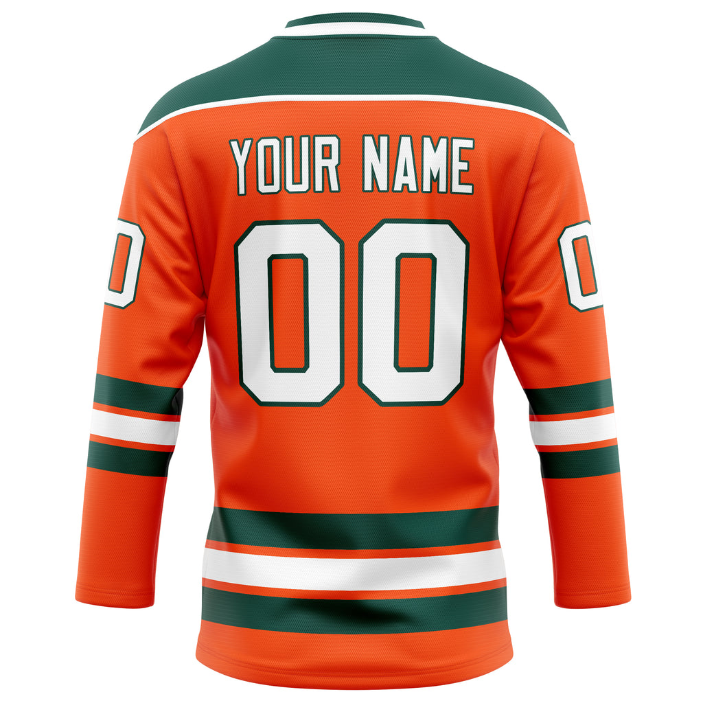 Personalized Orange & Kelly Green Solid Colour Hockey Jersey