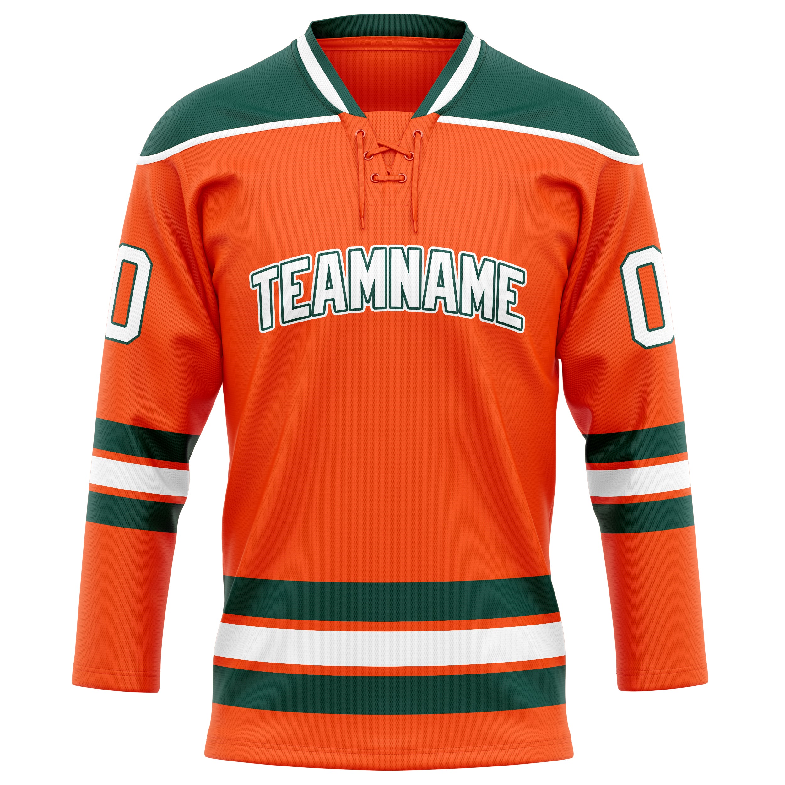 Personalized Orange & Kelly Green Solid Colour Hockey Jersey
