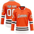 Personalized Orange & White Solid Colour Hockey Jersey