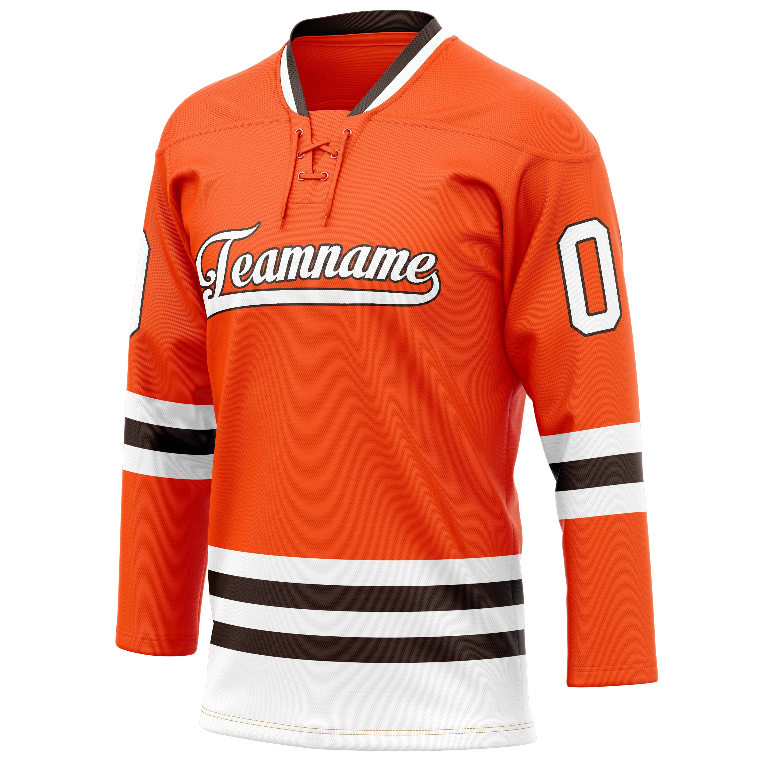 Personalized Orange & White Solid Colour Hockey Jersey