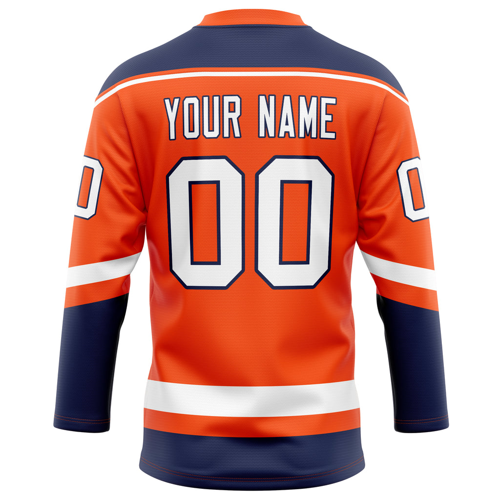 Personalized Orange & Navy Solid Colour Hockey Jersey