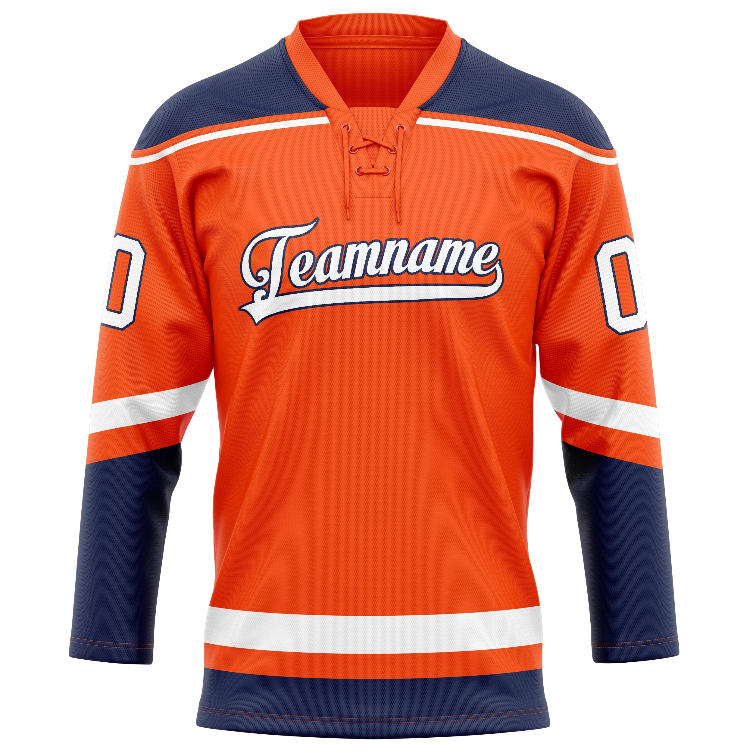 Personalized Orange & Navy Solid Colour Hockey Jersey
