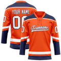Personalized Orange & Navy Solid Colour Hockey Jersey