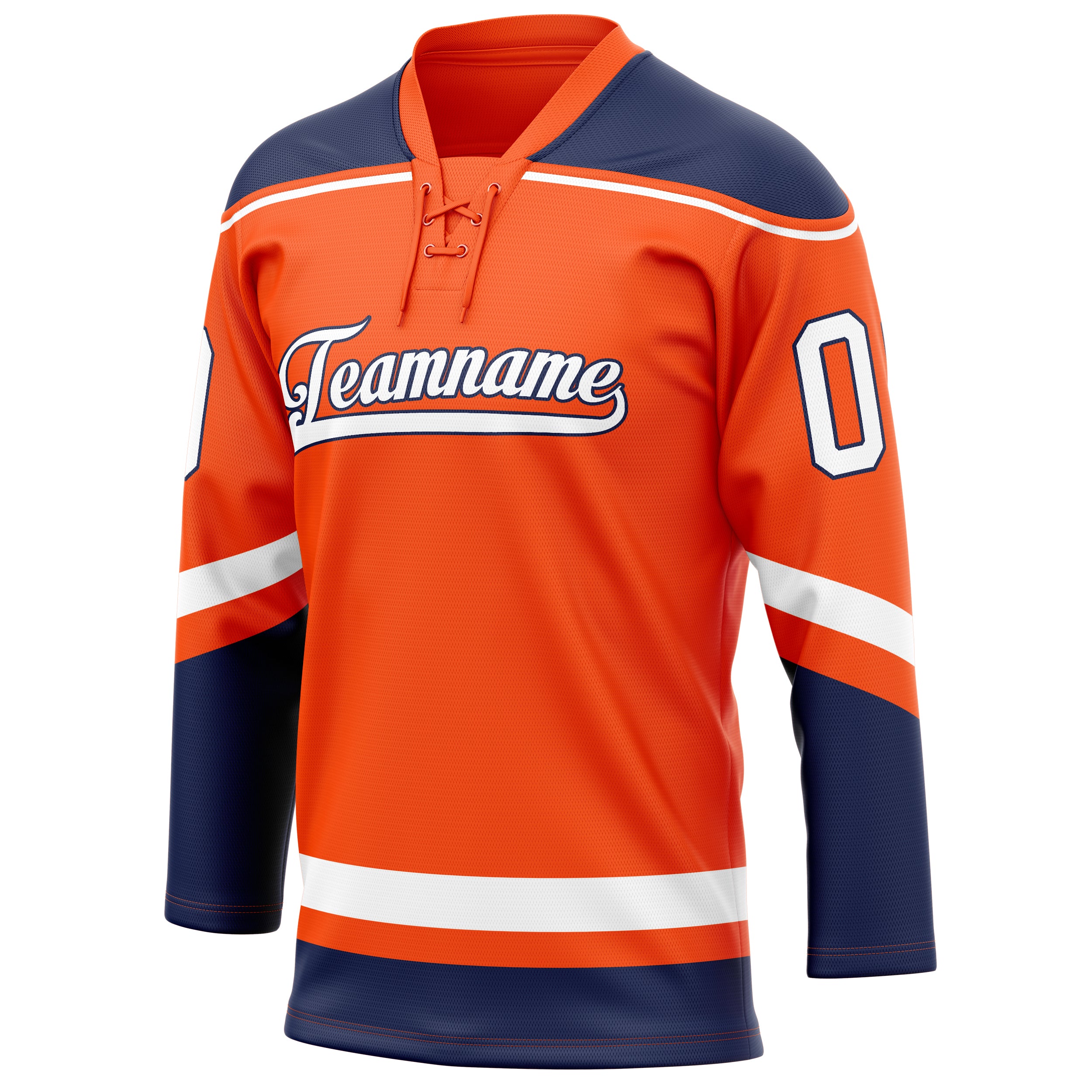 Personalized Orange & Navy Solid Colour Hockey Jersey