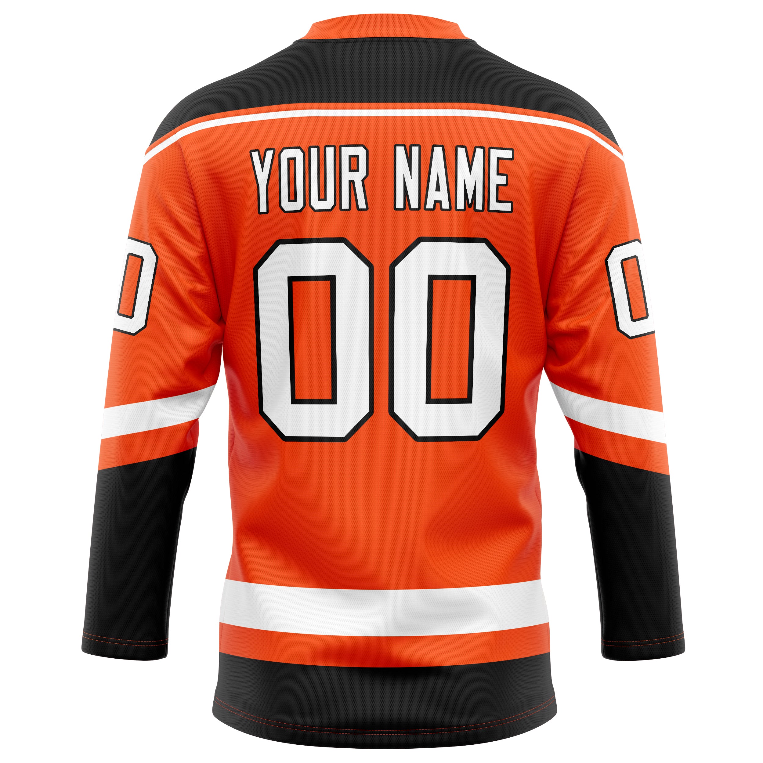 Personalized Orange & Black Solid Colour Hockey Jersey