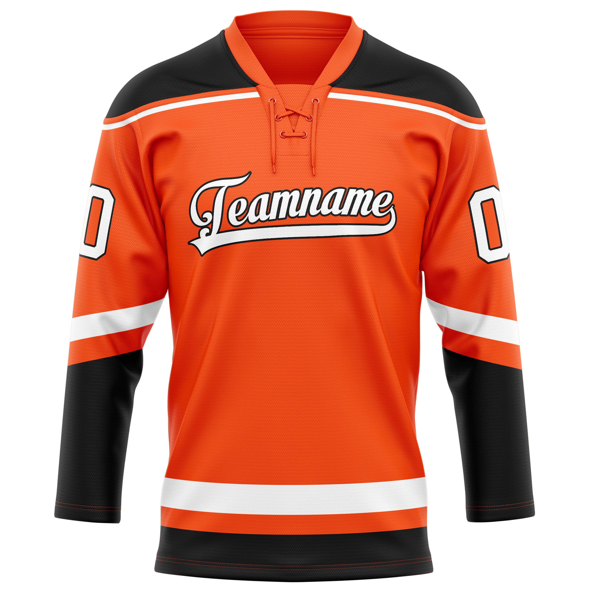 Personalized Orange & Black Solid Colour Hockey Jersey