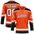 Personalized Orange & Black Solid Colour Hockey Jersey