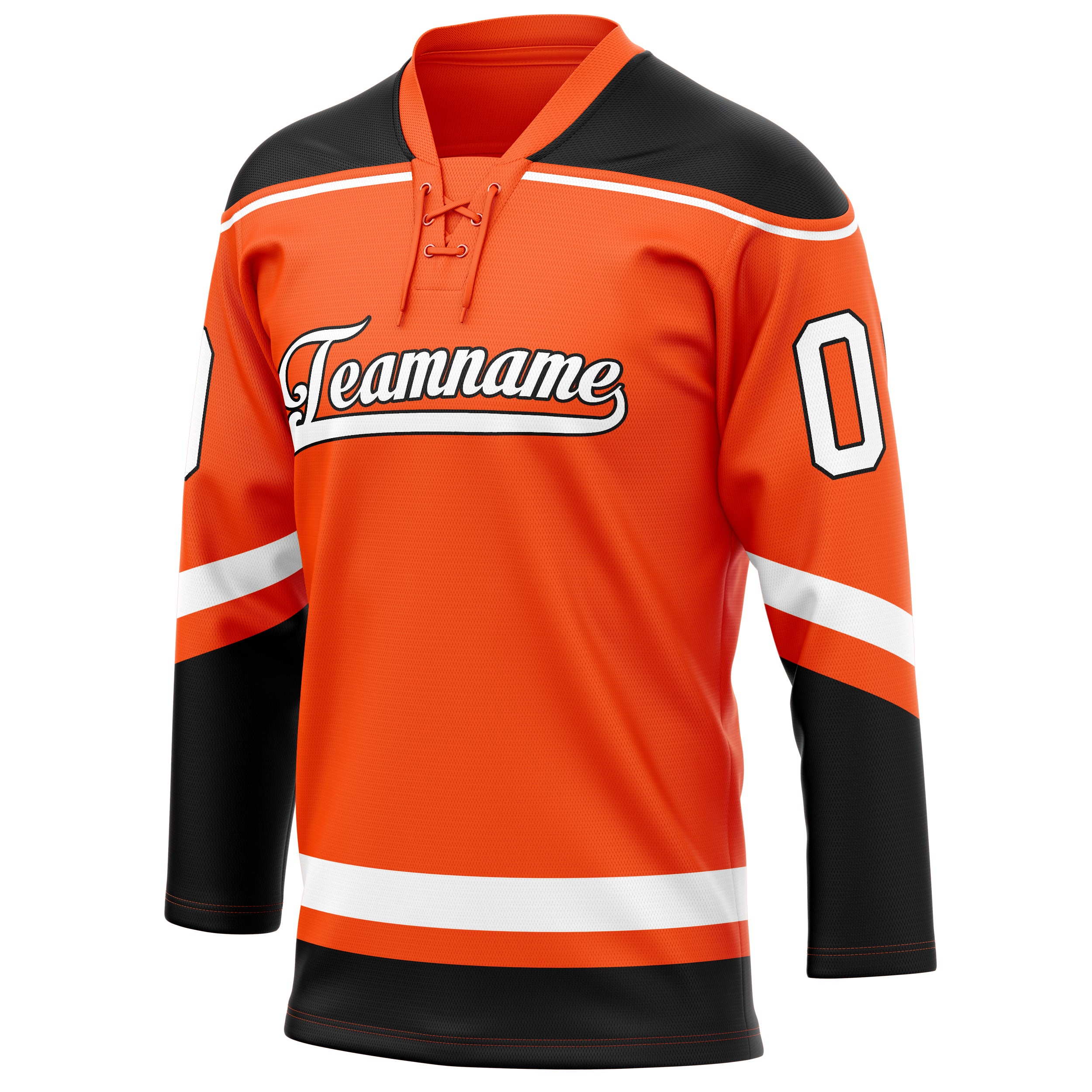 Personalized Orange & Black Solid Colour Hockey Jersey