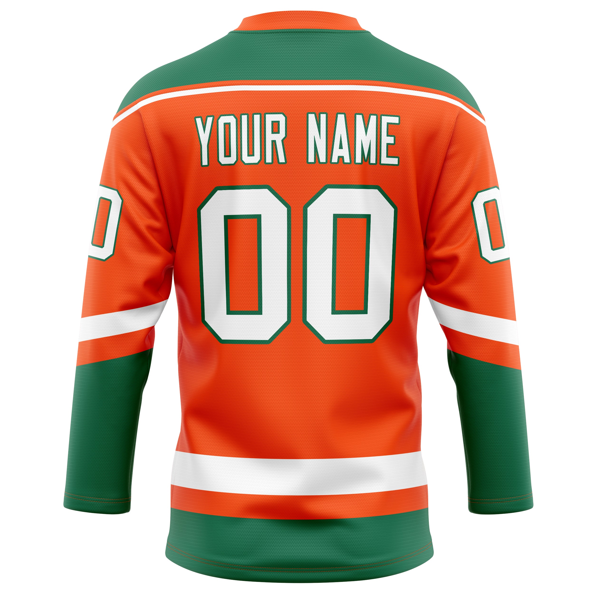 Personalized Orange & Kelly Green Solid Colour Hockey Jersey