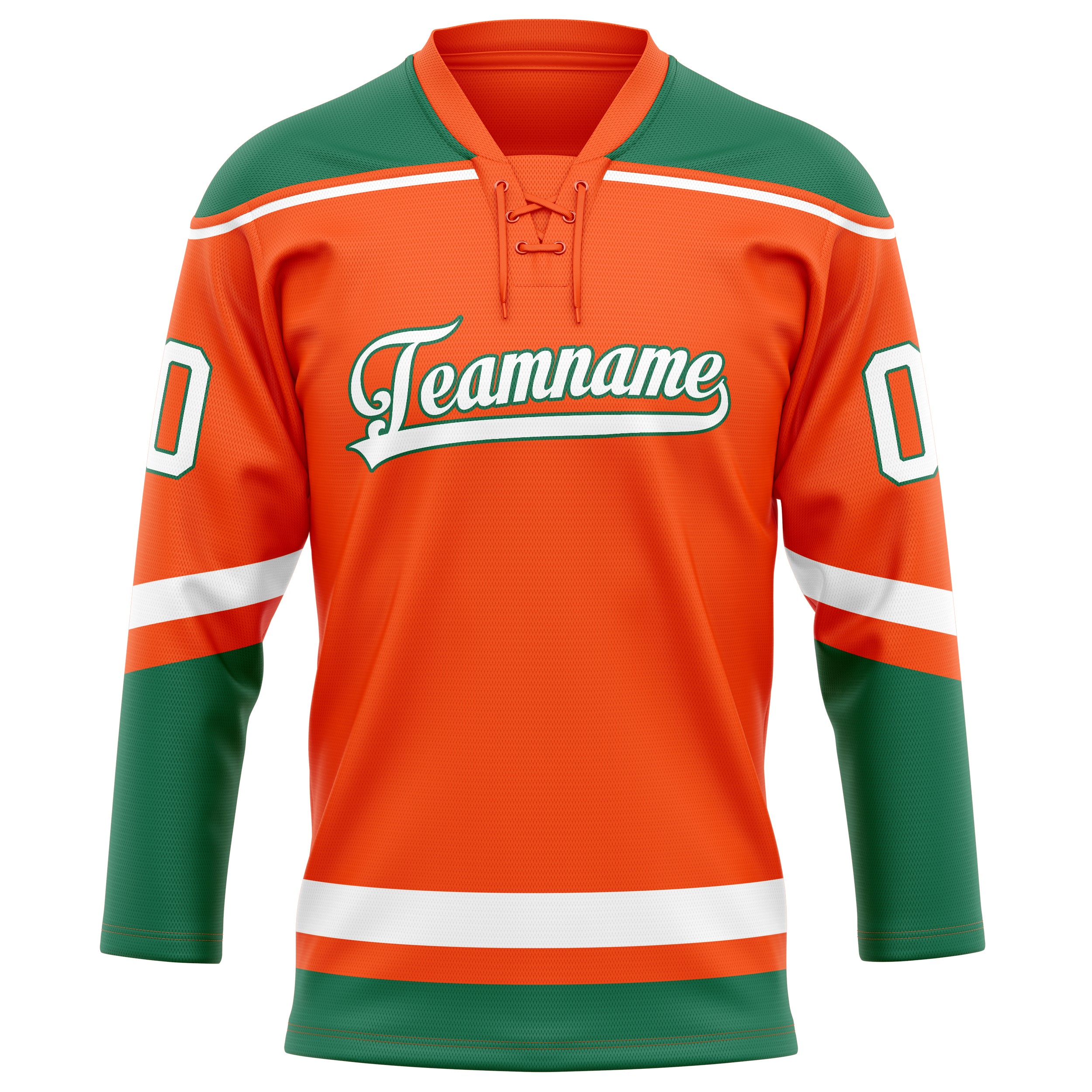 Personalized Orange & Kelly Green Solid Colour Hockey Jersey