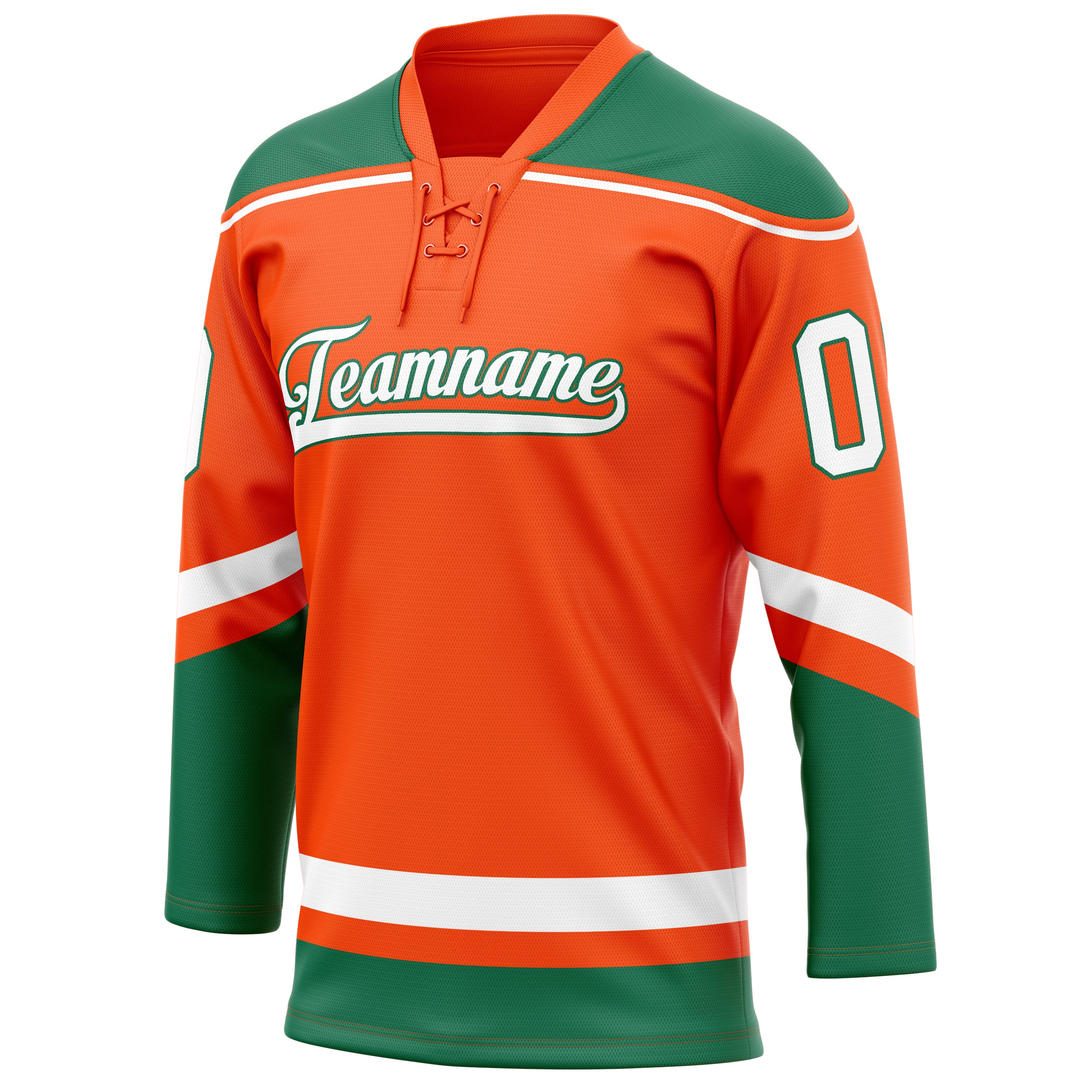 Personalized Orange & Kelly Green Solid Colour Hockey Jersey