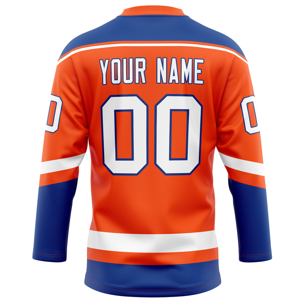 Personalized Orange & Royal Solid Colour Hockey Jersey