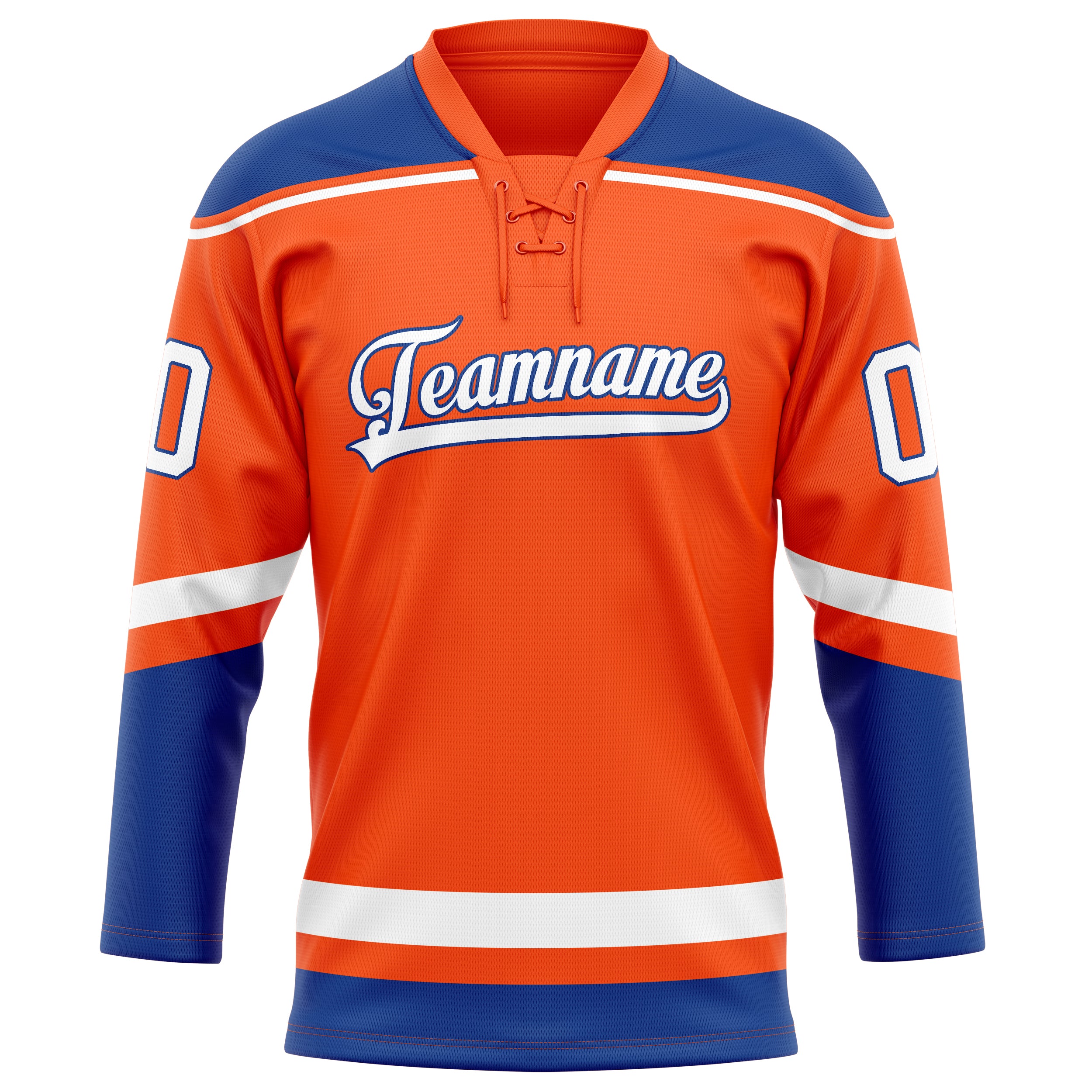 Personalized Orange & Royal Solid Colour Hockey Jersey