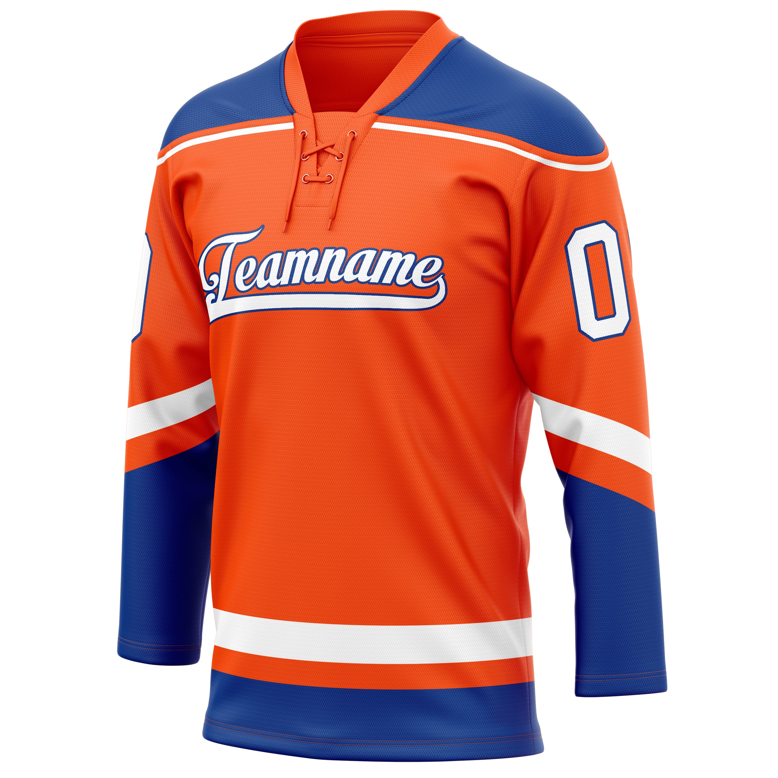 Personalized Orange & Royal Solid Colour Hockey Jersey