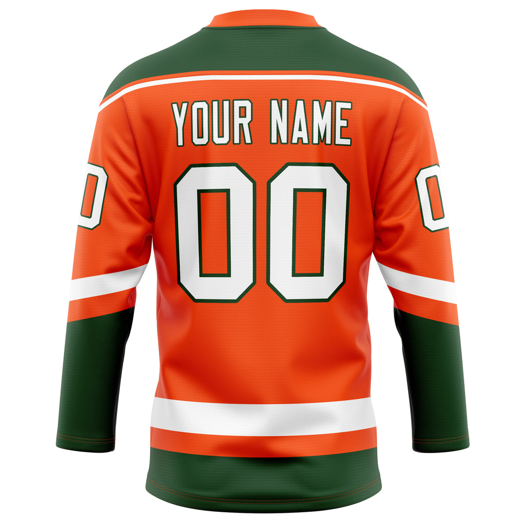Personalized Orange & Kelly Green Solid Colour Hockey Jersey