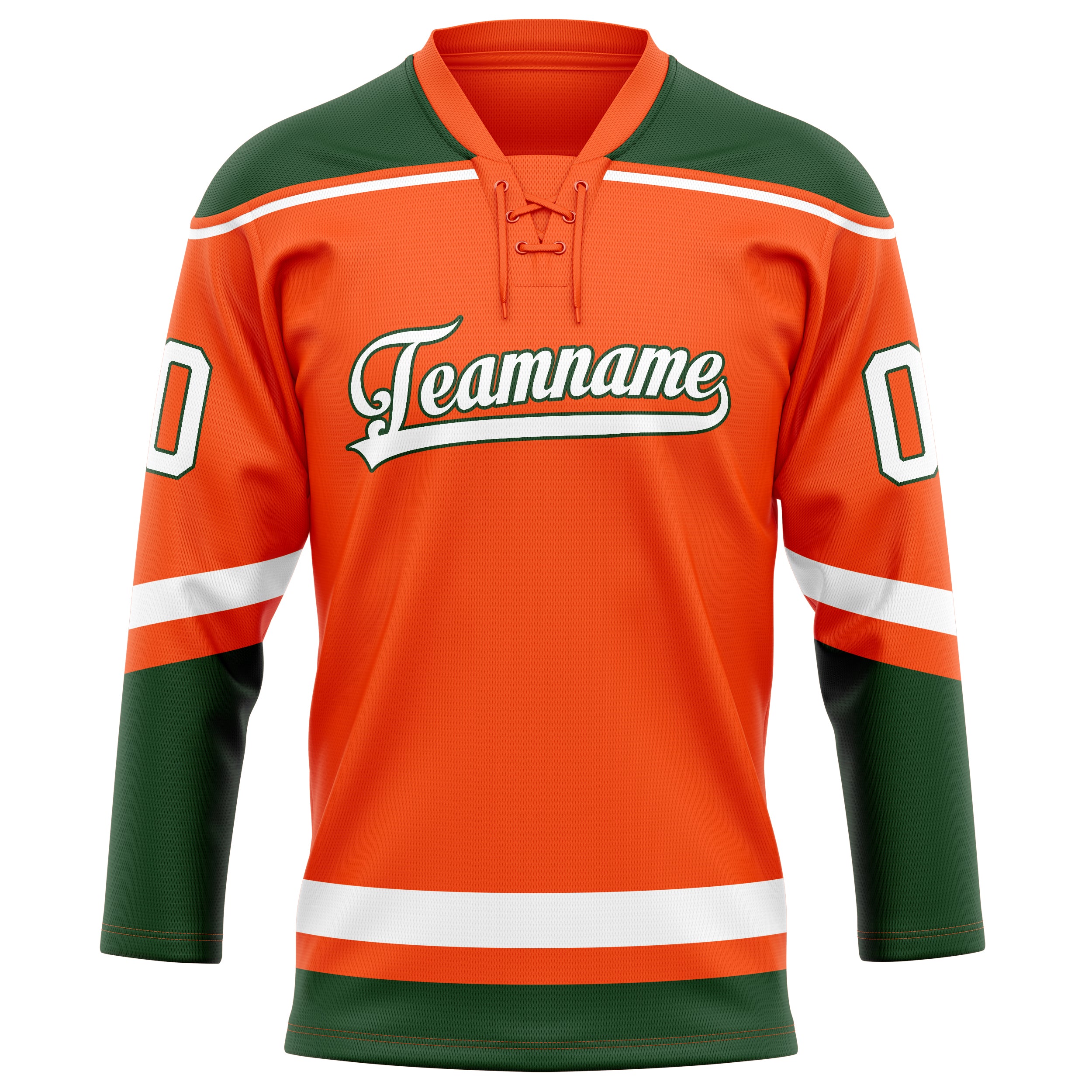 Personalized Orange & Kelly Green Solid Colour Hockey Jersey