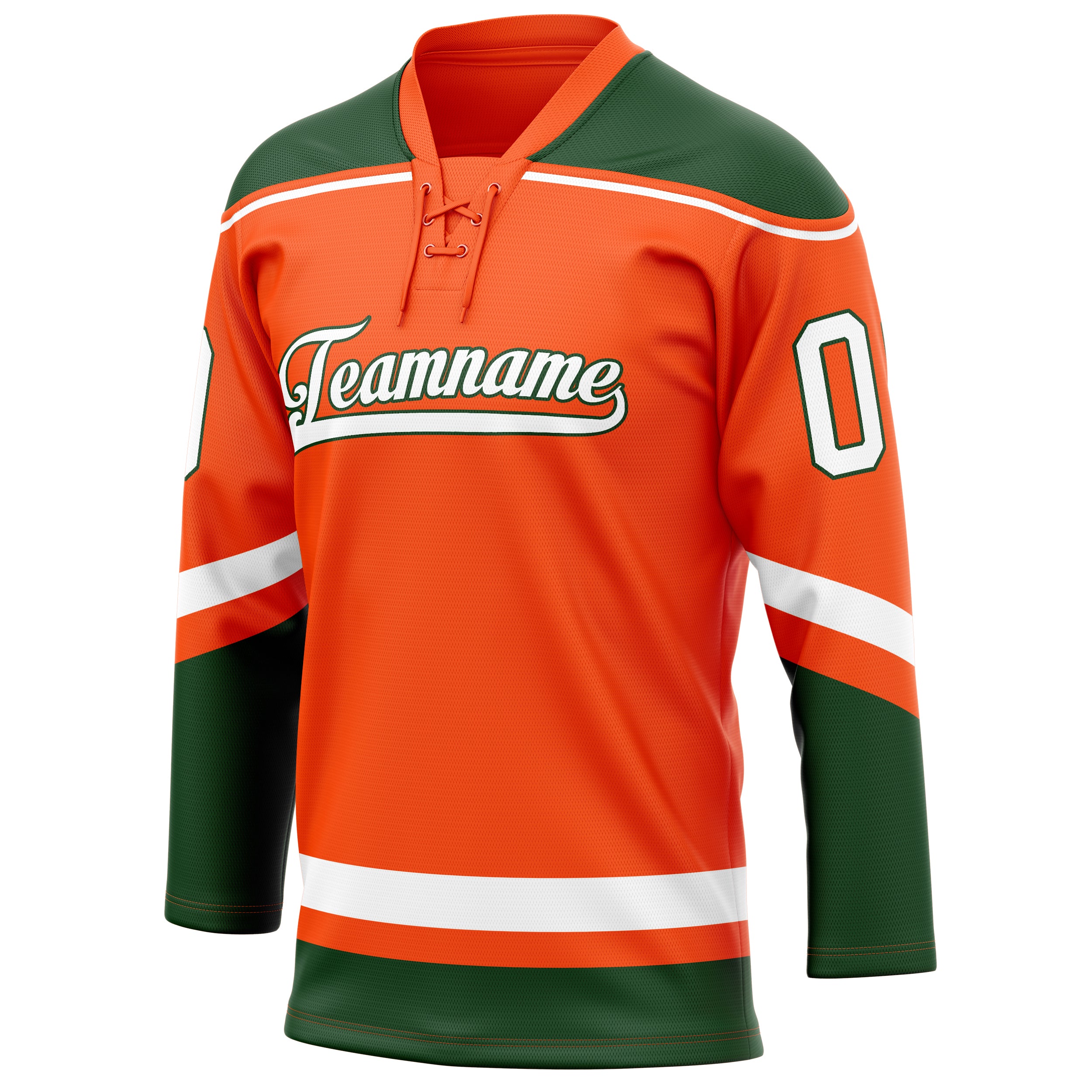 Personalized Orange & Kelly Green Solid Colour Hockey Jersey