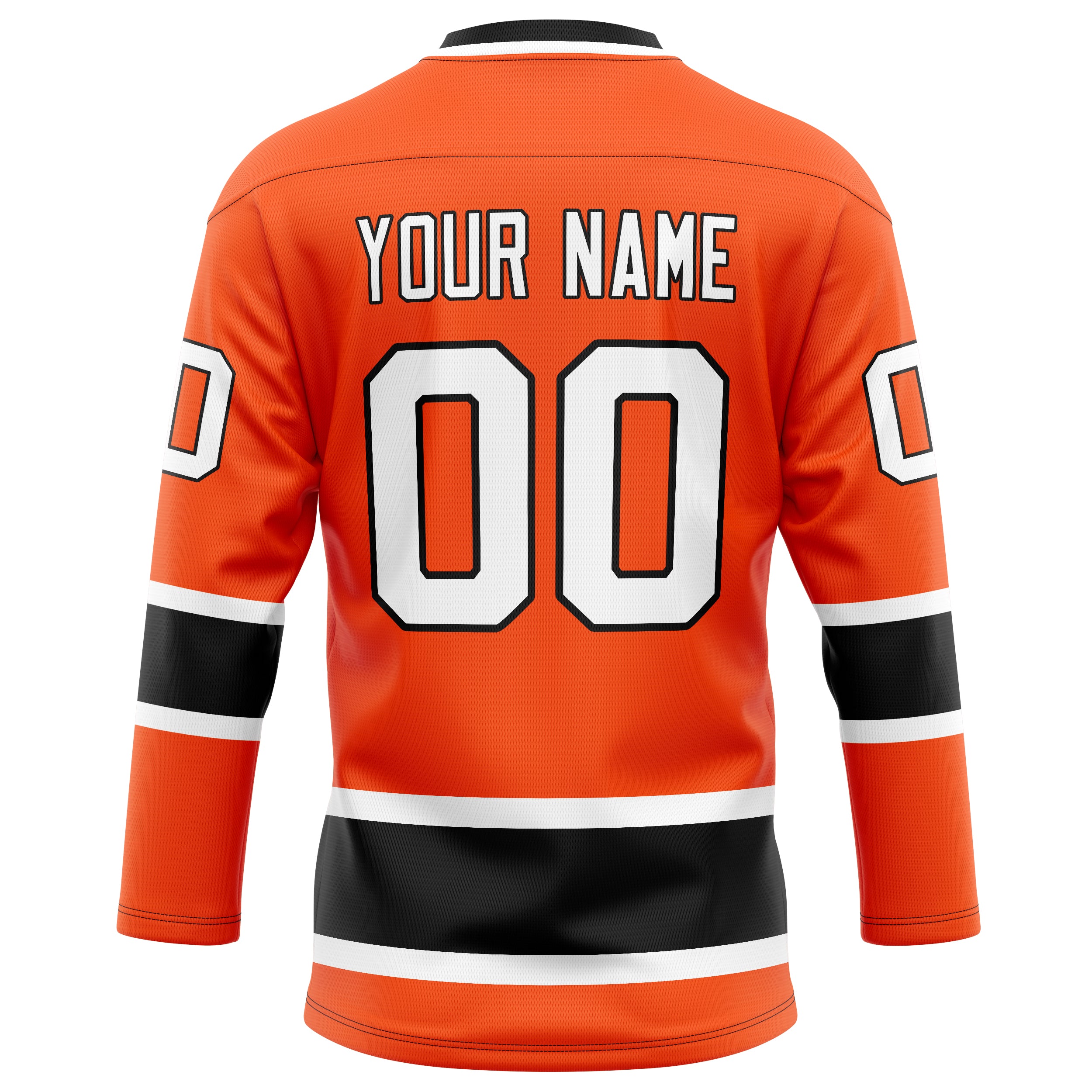 Personalized Orange & Black Solid Colour Hockey Jersey