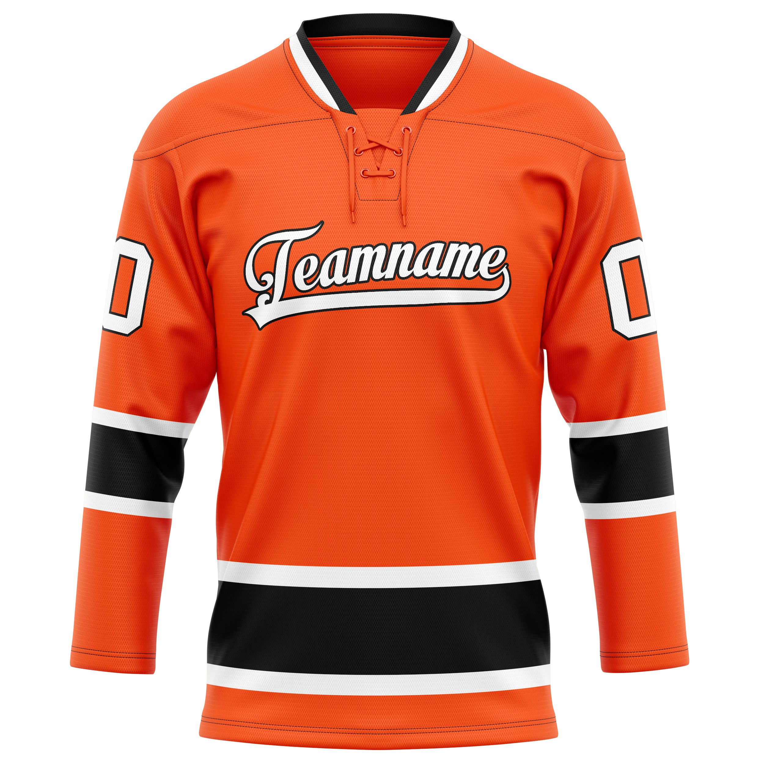 Personalized Orange & Black Solid Colour Hockey Jersey