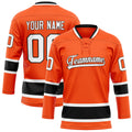 Personalized Orange & Black Solid Colour Hockey Jersey