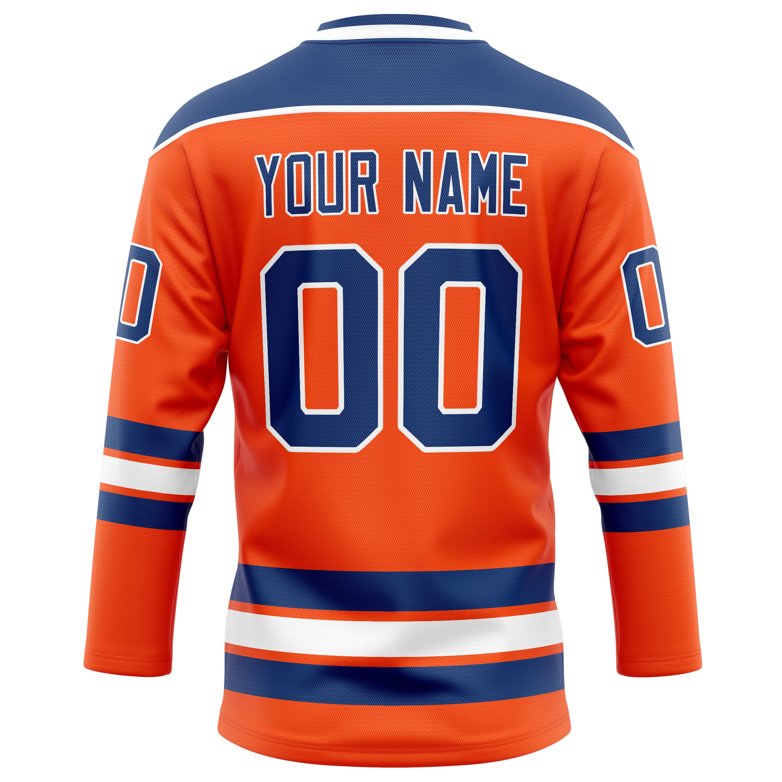 Personalized Orange & Navy Solid Colour Hockey Jersey