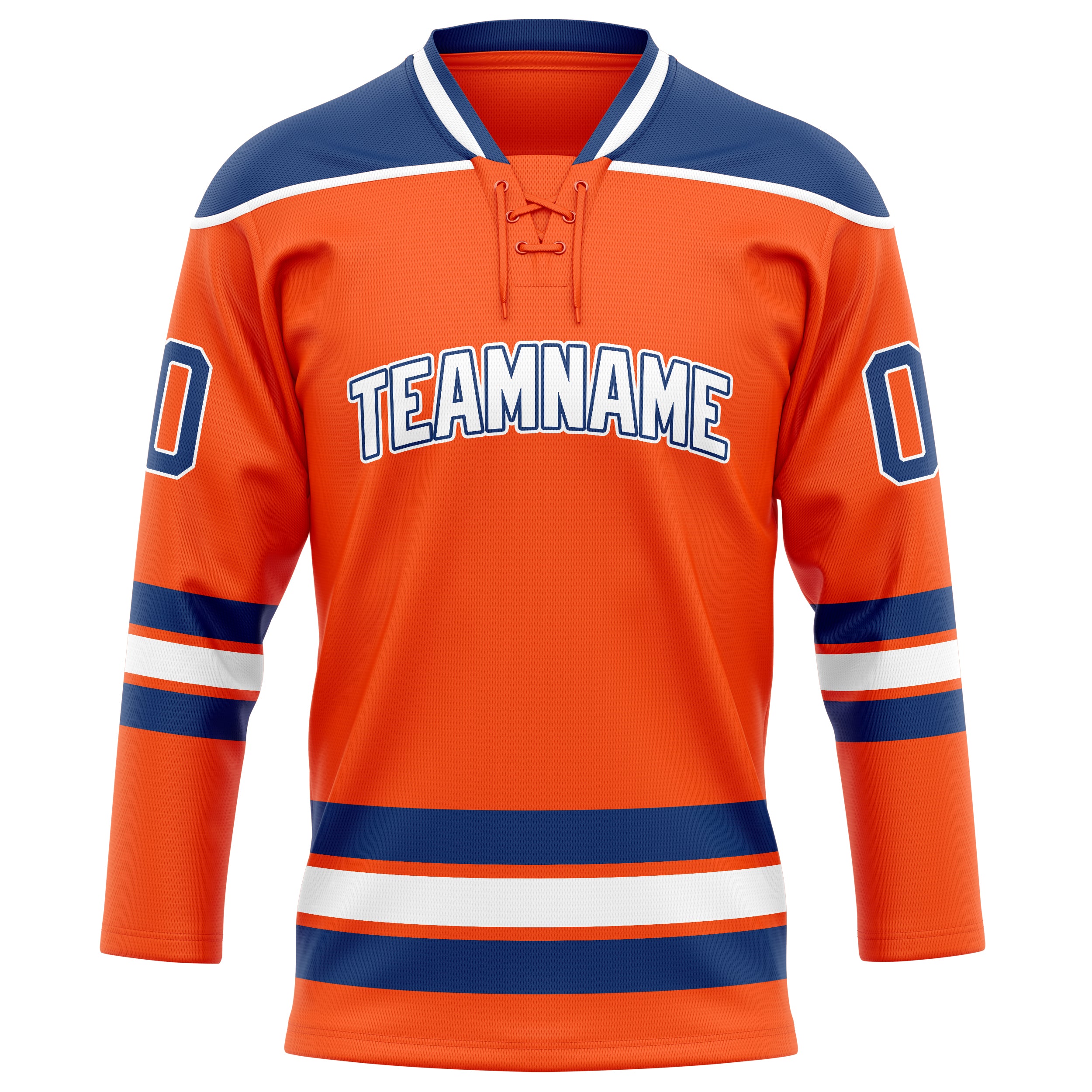 Personalized Orange & Navy Solid Colour Hockey Jersey