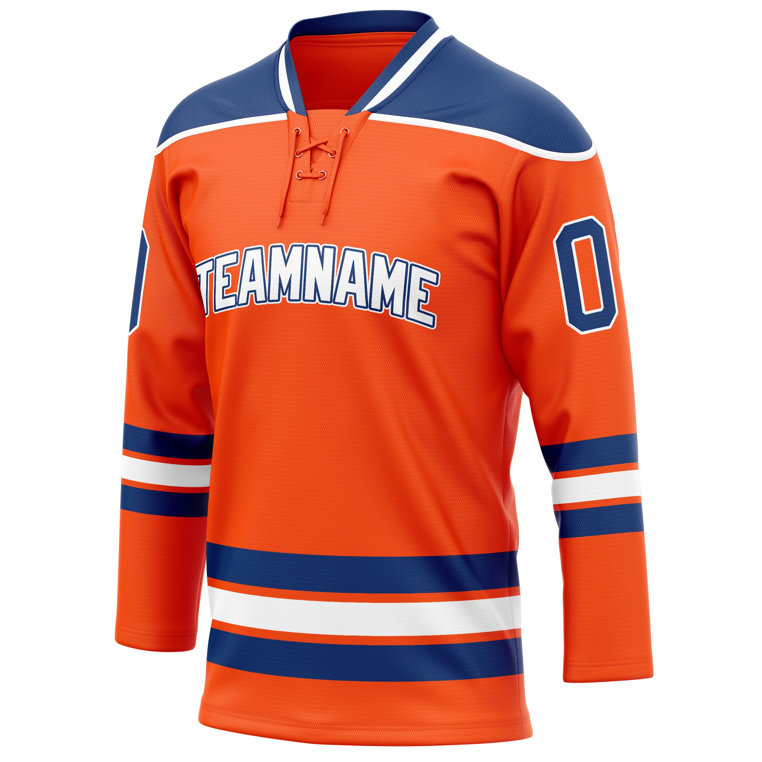Personalized Orange & Navy Solid Colour Hockey Jersey