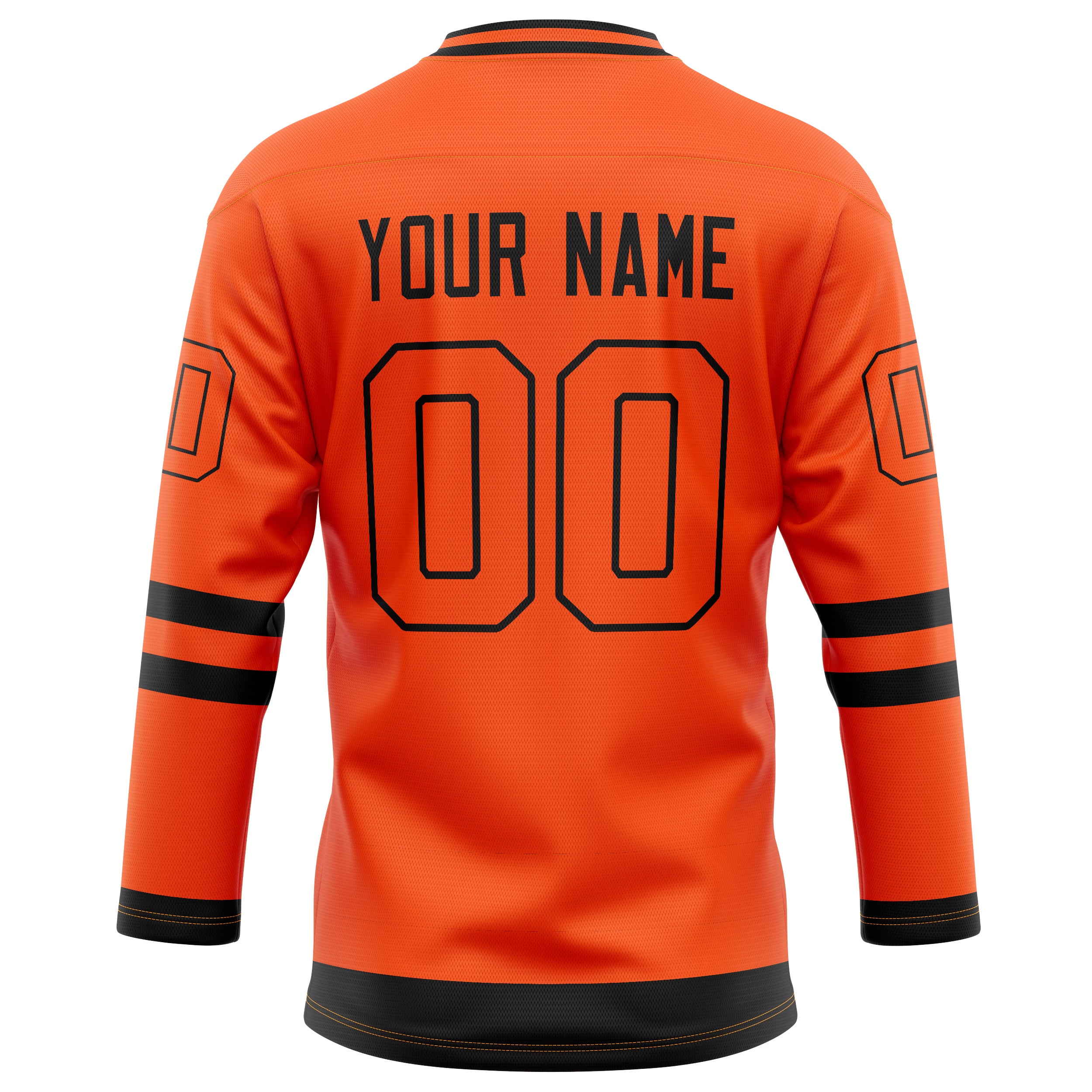 Personalized Orange & Black Solid Colour Hockey Jersey