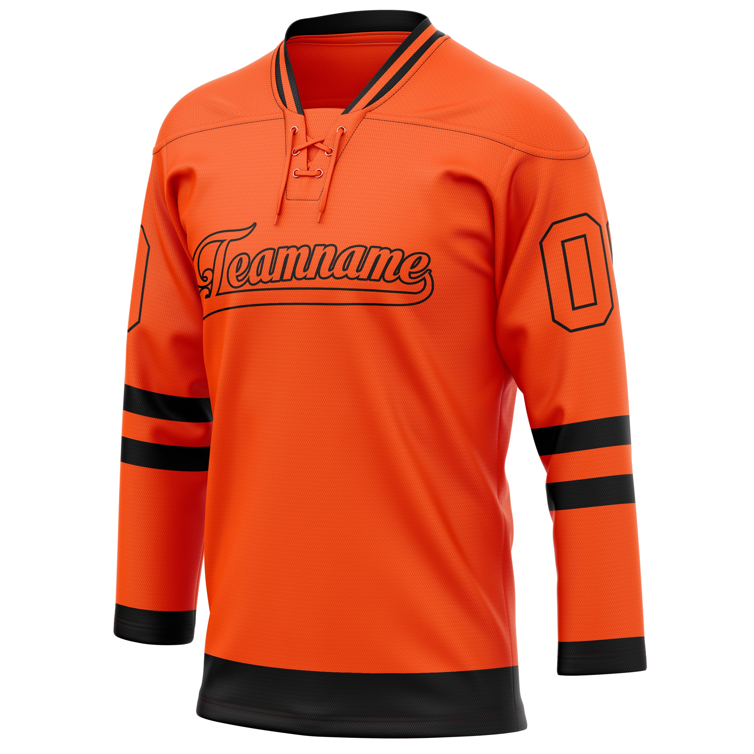 Personalized Orange & Black Solid Colour Hockey Jersey