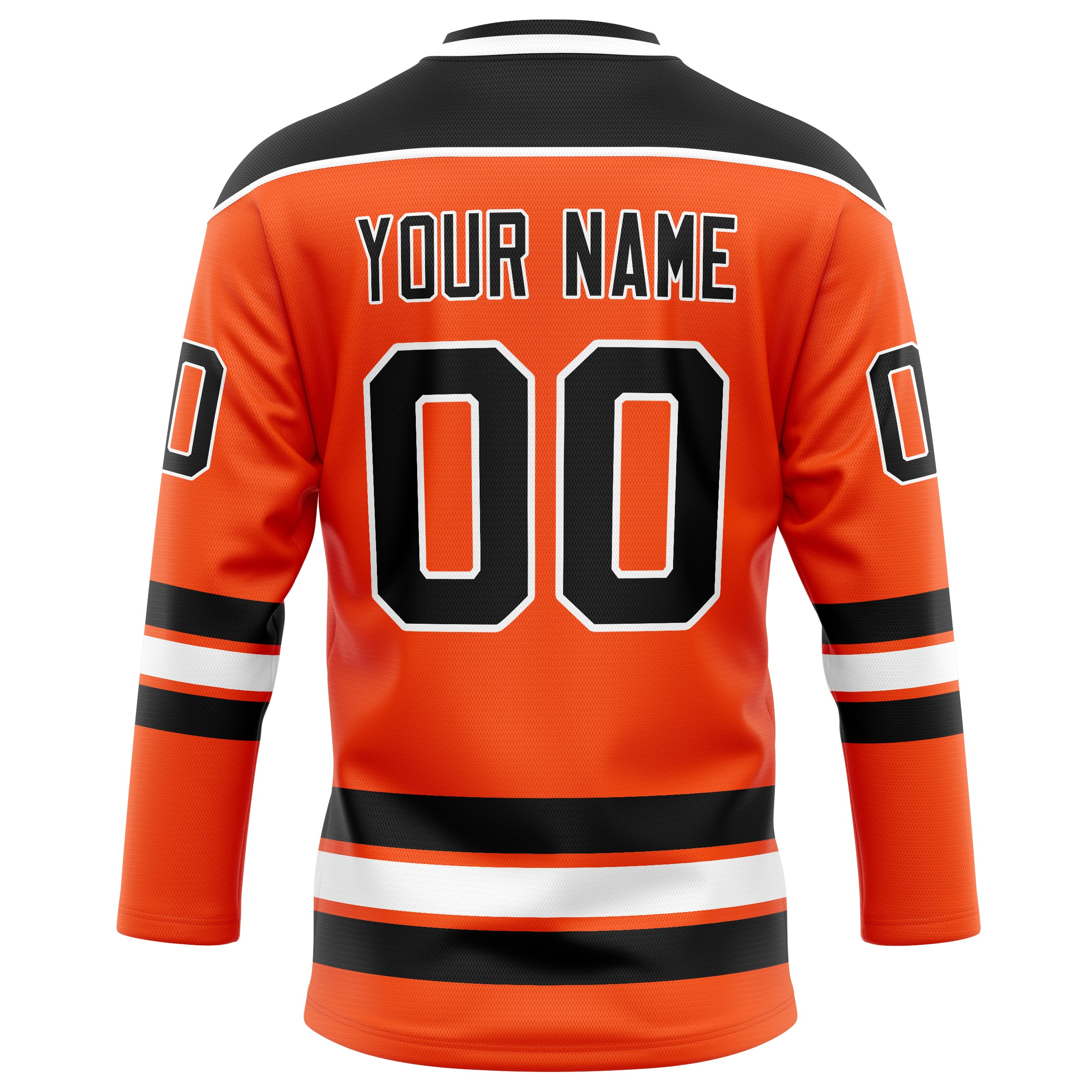 Personalized Orange & Black Solid Colour Hockey Jersey