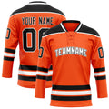 Personalized Orange & Black Solid Colour Hockey Jersey