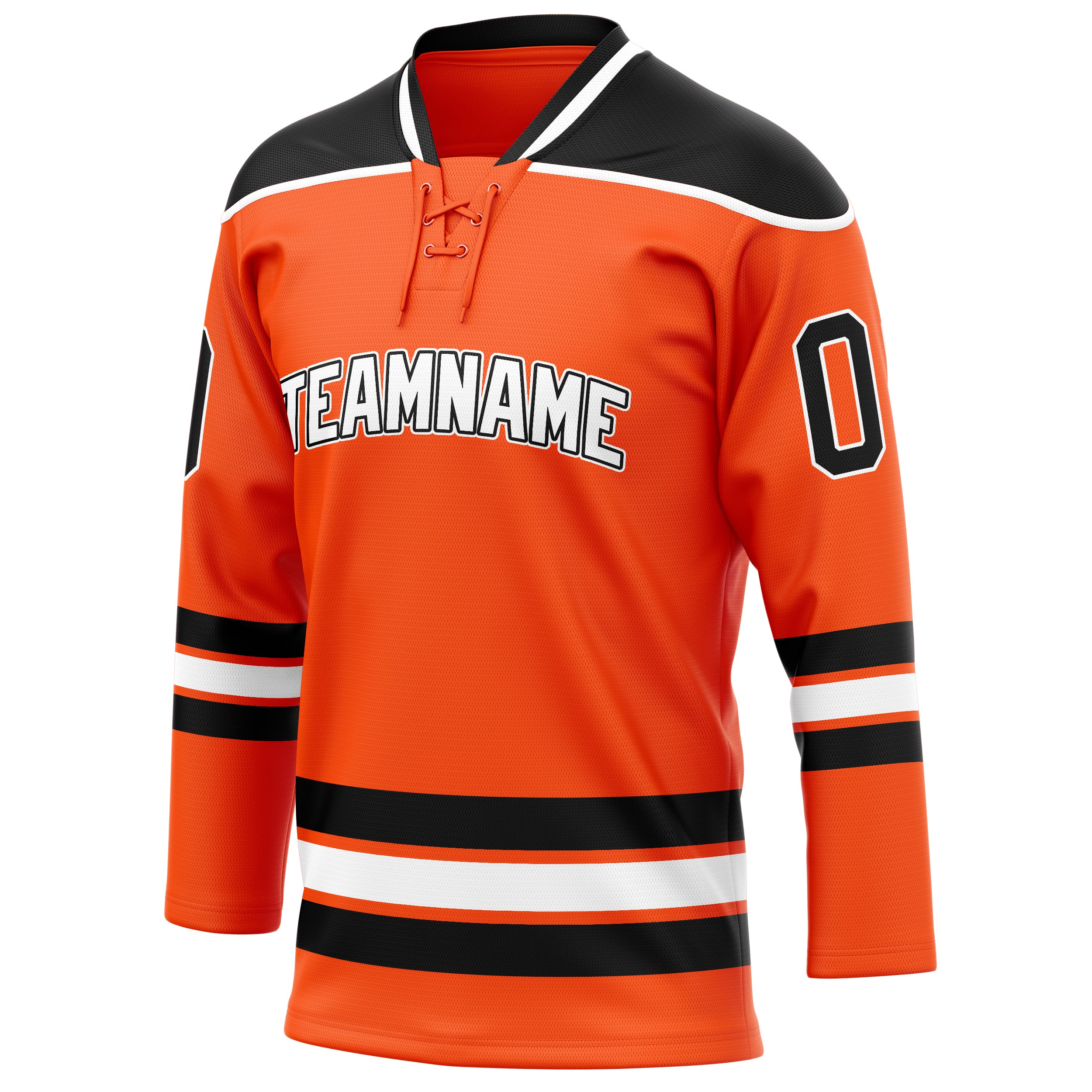 Personalized Orange & Black Solid Colour Hockey Jersey