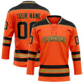 Personalized Orange & Black Solid Colour Hockey Jersey