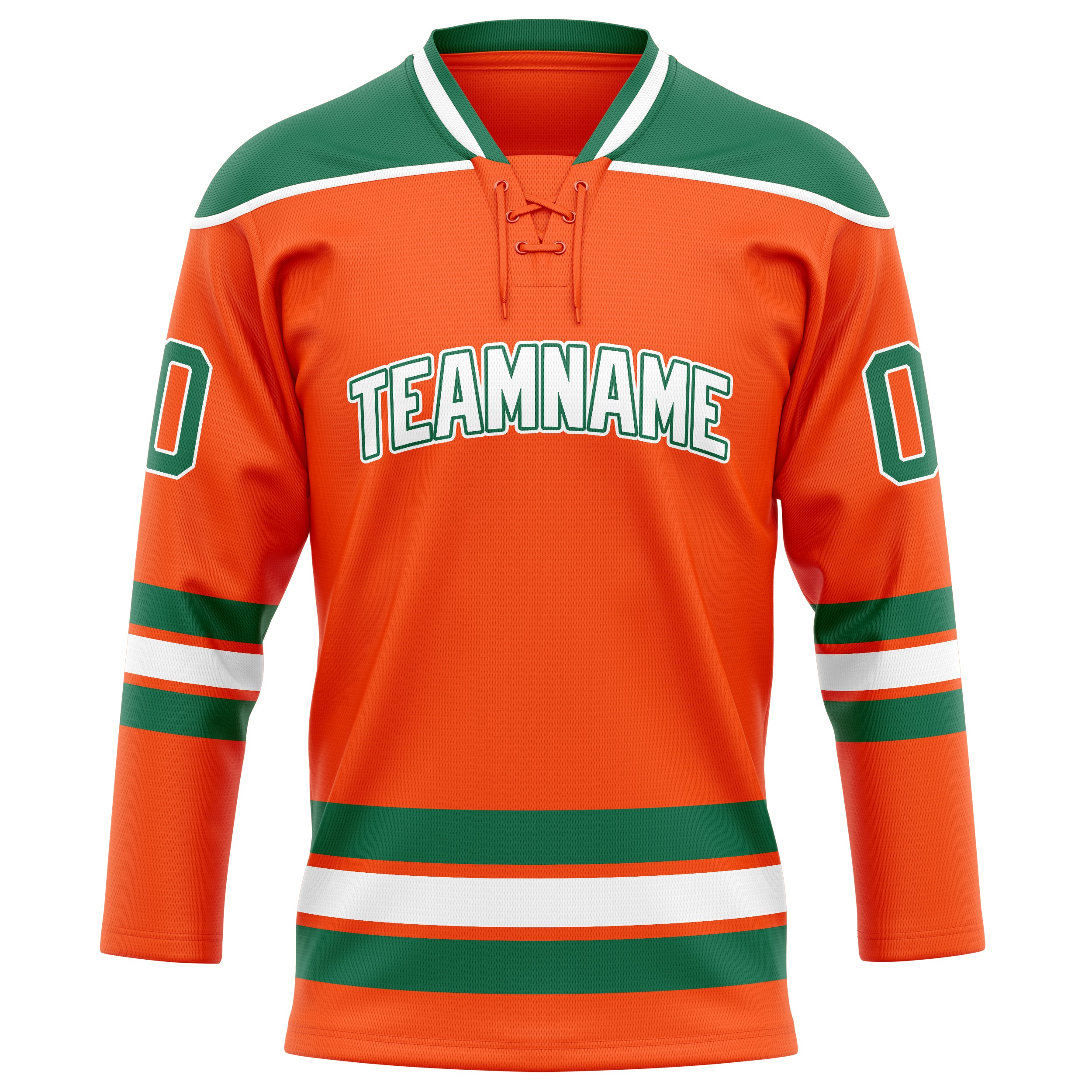 Personalized Orange & Kelly Green Solid Colour Hockey Jersey