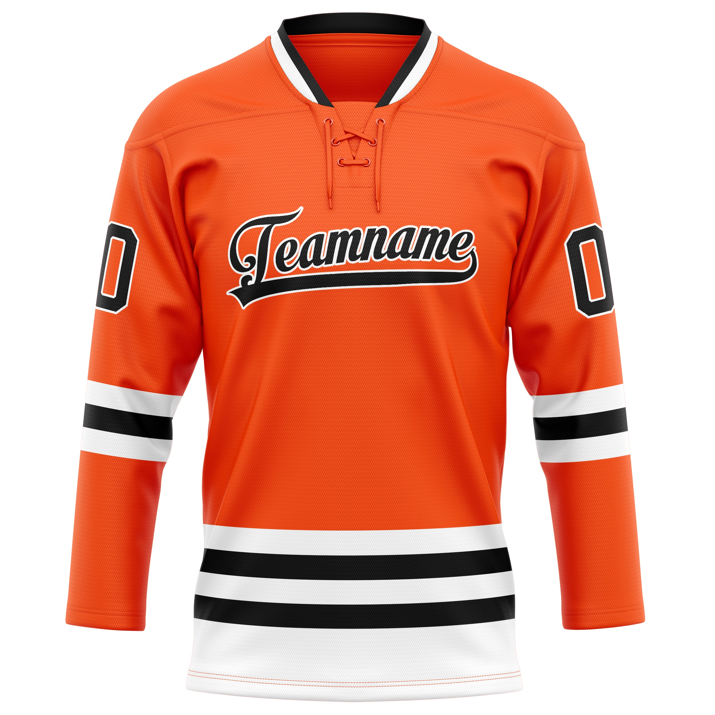 Personalized Orange & Black Solid Colour Hockey Jersey