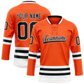 Personalized Orange & Black Solid Colour Hockey Jersey