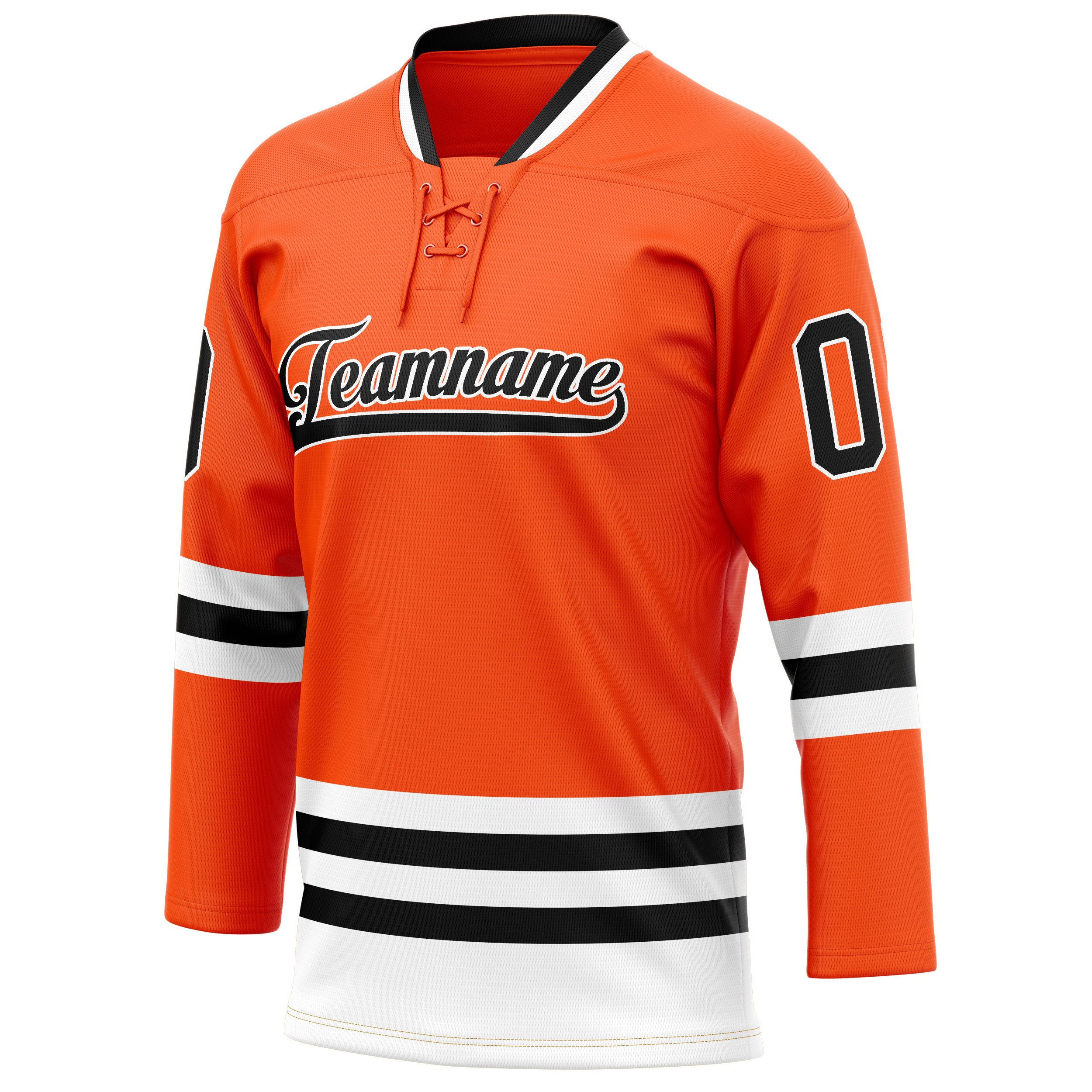 Personalized Orange & Black Solid Colour Hockey Jersey
