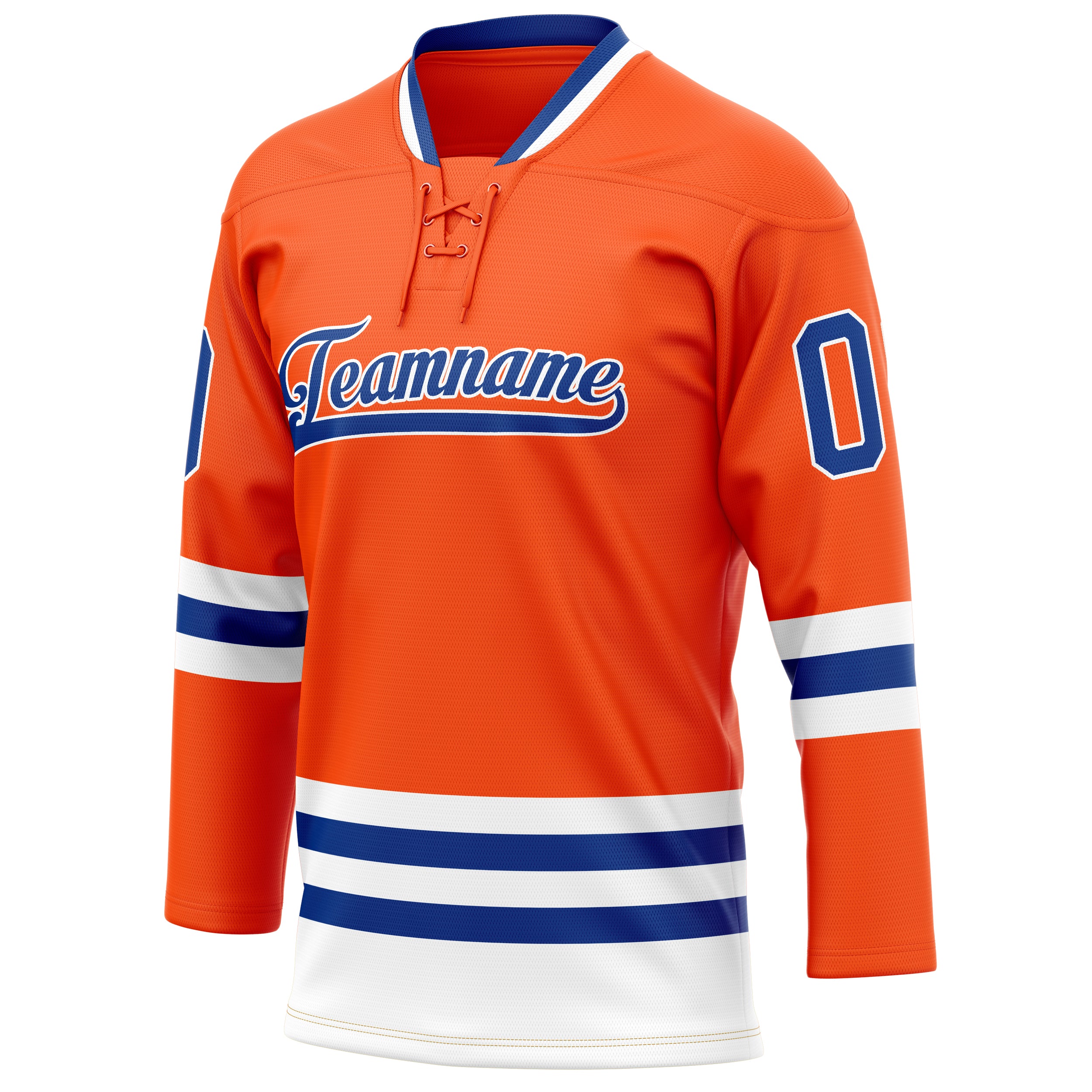 Personalized Orange & Royal Solid Colour Hockey Jersey