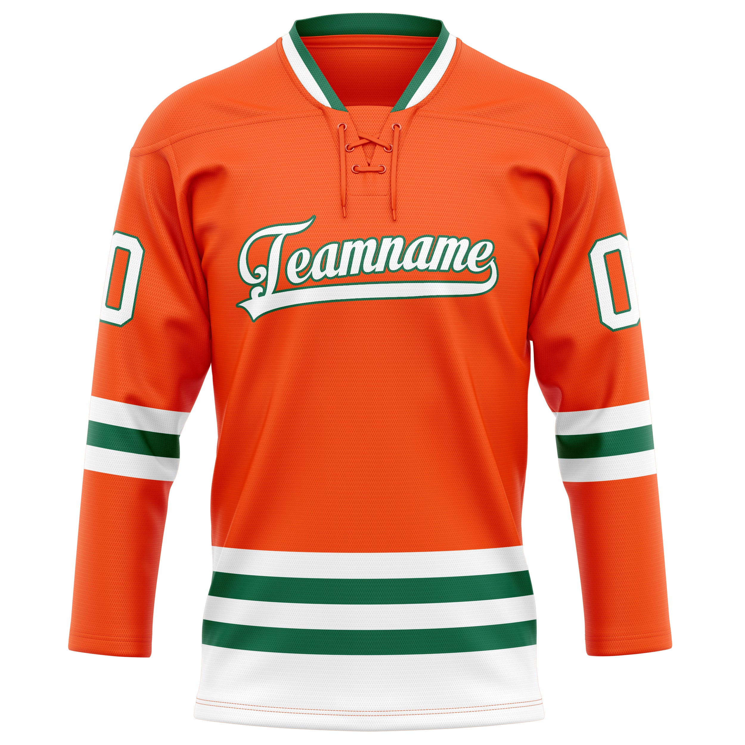 Personalized Orange & Kelly Green Solid Colour Hockey Jersey