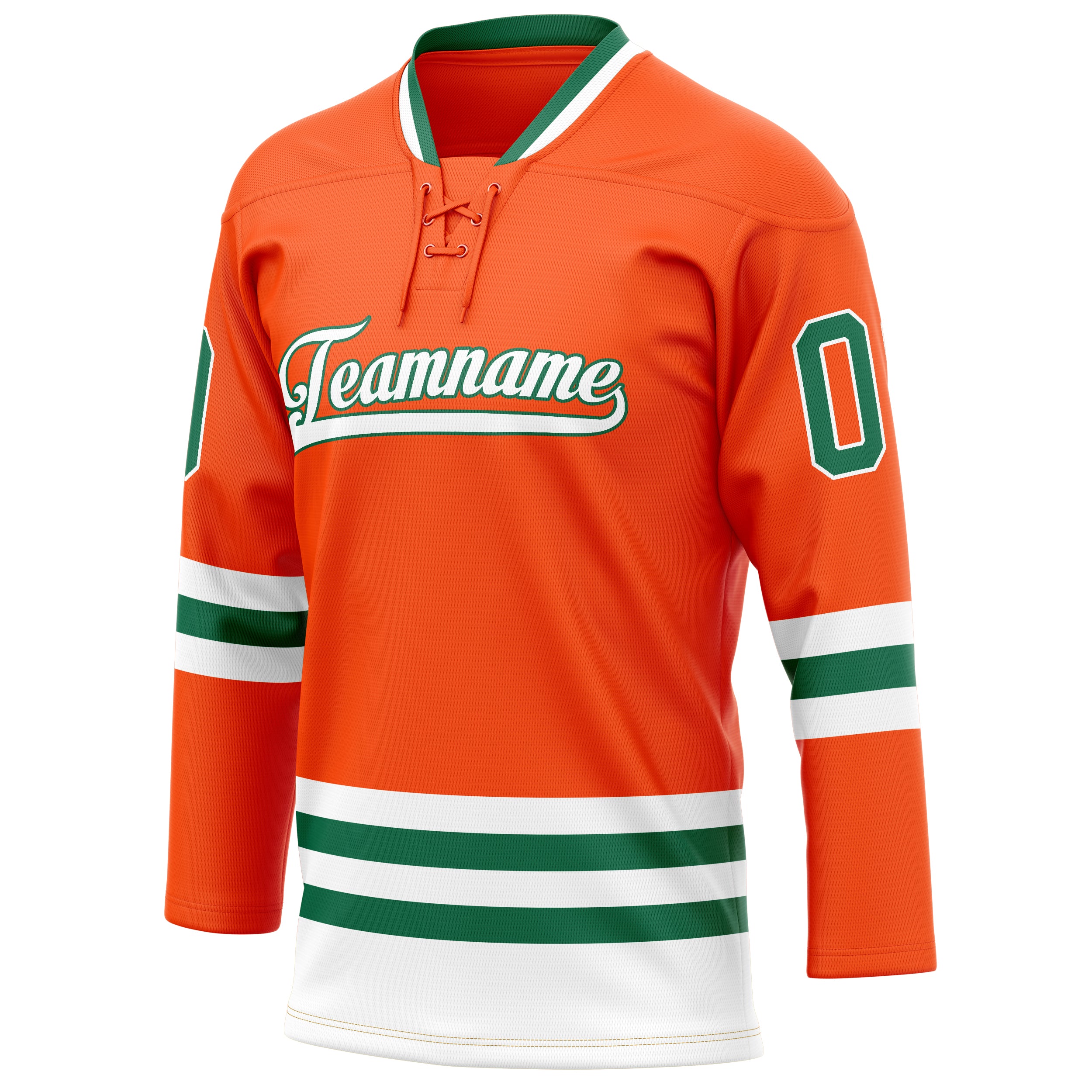 Personalized Orange & Kelly Green Solid Colour Hockey Jersey