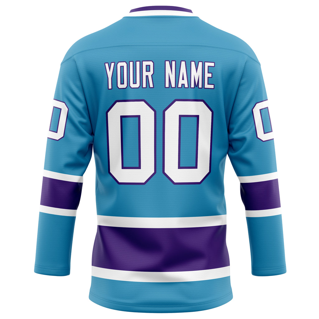 Personalized Panther & Blue Purple Solid Colour Hockey Jersey
